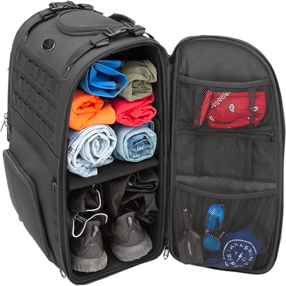 Saddlemen S3500 Black Tactical Sissy Bar Bag Luggage Harley & Metric EX000040A - Image 4 of 4