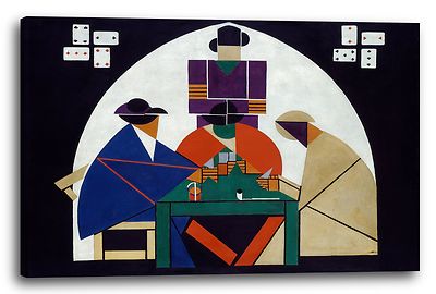 Lein-Wand-Bild Kunstdruck: Theo van Doesburg Kartenspieler