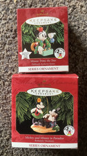 Vintage Hallmark Keepsake Mickey & Minnie in Paradise + Minnie Trims the Tree-D1