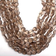 Natural AAA Smokey Quartz Beads 8 Inch Strand 8-10 MM Beads Faceted Nugget Beads