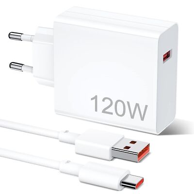 Für Xiaomi 120W Schnell Ladegerät Netzteil 6A USB-C Kabel Redmi Note10/11/12Pro 