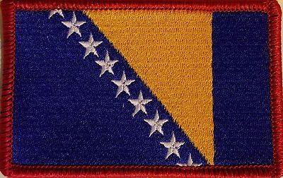 BOSNIA Flag Military Patch W/ VELCRO® Brand Fastener Red  display picture 1