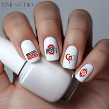 Ohio State Buckeyes Football Nail Decals Water Transfer Nail Decals
