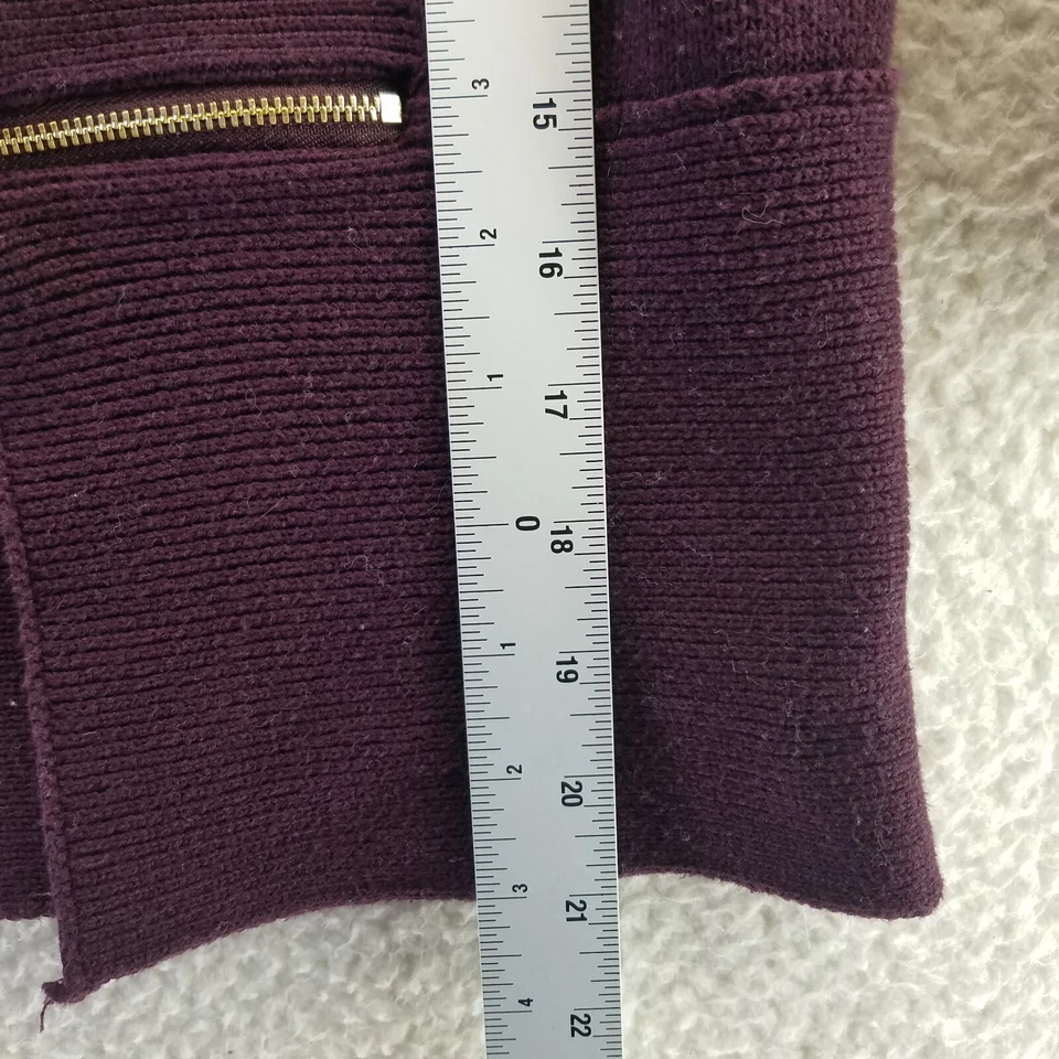 Cárdigan abierto púrpura Ivanka Trump para mujer pequeño S cremallera mezcla de algodón elástico Foto 3 de 4