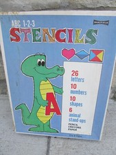 VTG ABC 1-2-3 Stencil Kit Saalfield Child Set