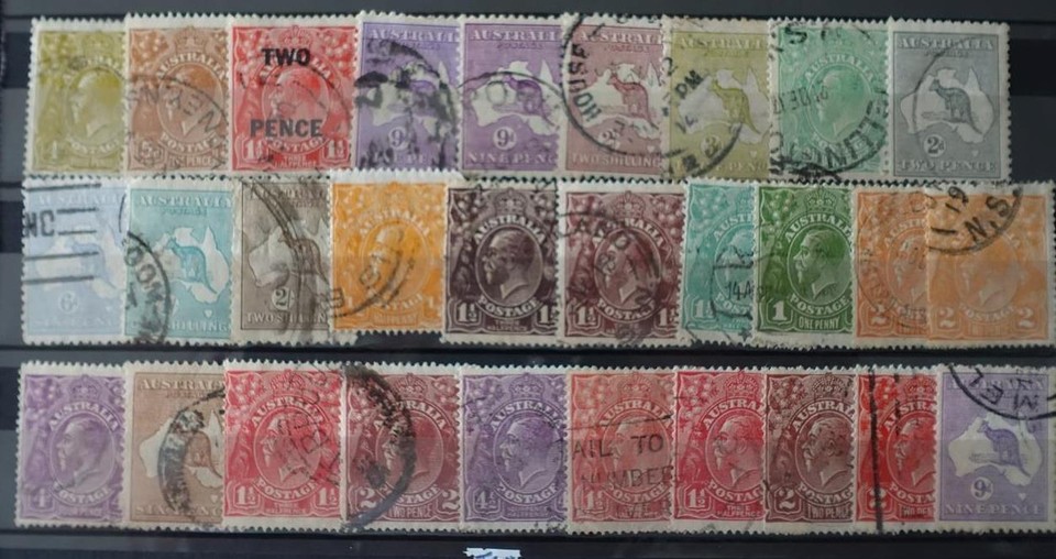 AUSTRALIA Stamp Collection of 57 Roos and KGV Heads eBay