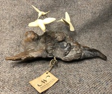 VINTAGE MARVIN WERNICK MANZANITA WOOD FLYING SEAGULL SCULPTURE WITH ORIGINAL TAG