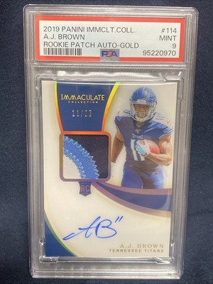 AJ Brown - 2019 Immac. Collection RPA Mint PSA 9 highest *POP 2* Jersey # (RC)