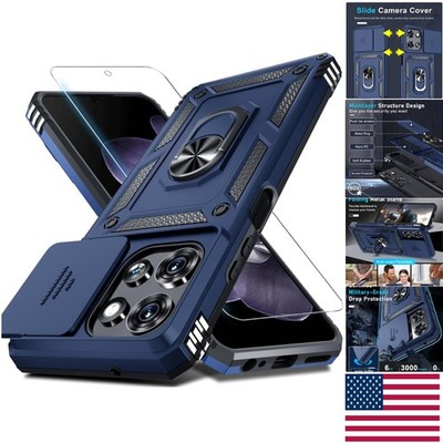 Heavy Duty Blue Case for Moto G 5G 2025/2026 with Kickstand & Screen Protector