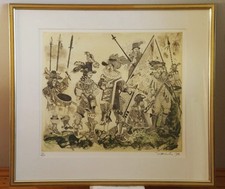 Simon Dittrich – Landsknechte, Radierung 97/120, signiert 1976