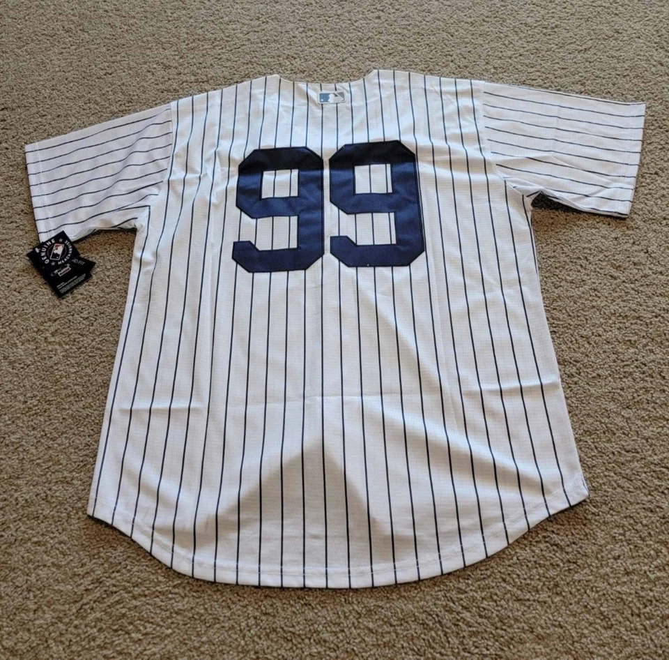 Camiseta deportiva a rayas Aaron Judge #99 nueva con etiquetas sin nombre de los Yankees para hombre mediana Foto 2 de 2