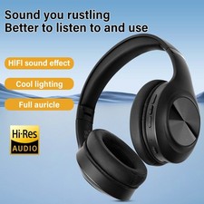 Wireless Bluetooth 5.1 Headphones Over Ear LED Headset Stereo Noise Cancelling
