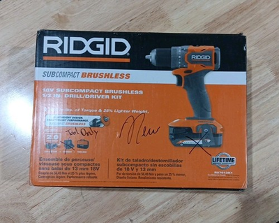 #ad RIDGID 18V SubCompact Brushless Cordless 1 2quot; Drill Driver Kit Tool Only NEW $59.99