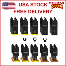 50PCS Titanium Oscillating Tool Blades, Curved Edge Oscillating Saw Blades for M