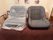 Race-Trim Seat 62-2766 Wide Base Low Back Suspension Seat,  Adjustable Head Rest