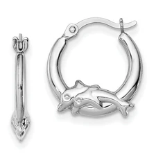 Sterling Silver Dolphin Hoop Earrings Jewerly