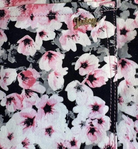 Juicy Couture Black Pink & White Floral Print Shorts, Size 27” Size Small 4-6 - Picture 3 of 7