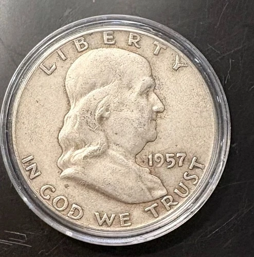 🔥 1957-D Frankiln Half Dollar 90% Silver CoinSnap analysis is Fine to AU🔥