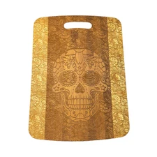 Sugar Skull Cutting Board 14''x9.5''x.5'' Bamboo