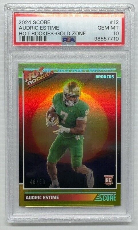 Audric Estime Panini Score Hot Rookies #12 Gold Zone