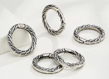 S925 Sterling Silver Ring Spring Clasp for Necklace Bracelet Jewelry DIY Chain