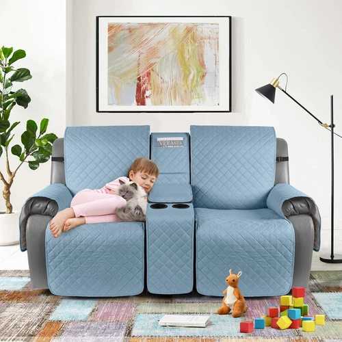 Modernes 2-Sitzer Liegesofa Schonbezug Wasserdicht Stuhlbezug Uni - Bild 13 von 73