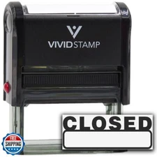 Basic Closed Self Inking Rubber Stamp (Black Ink) - Large