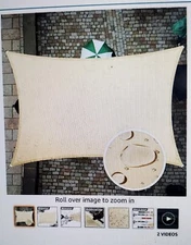 Colour Tree 7'x12' Rectangle Waterproof Sun Shade Canopy Sail