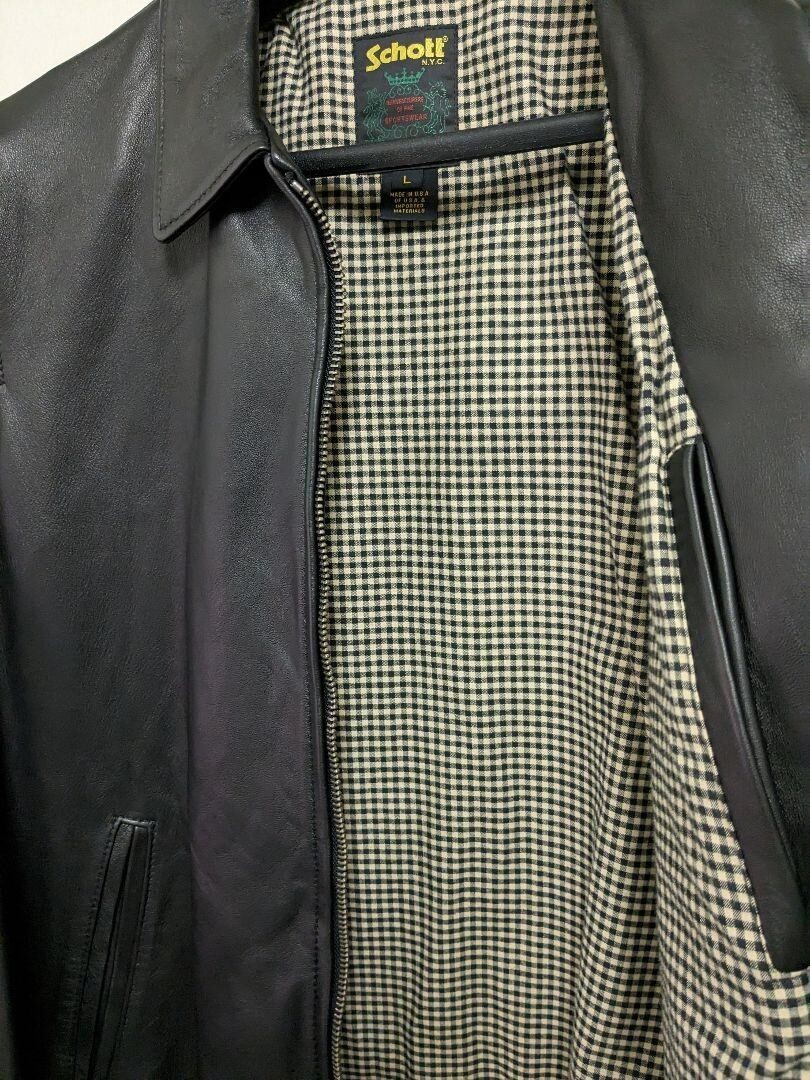 Schott 246 Single Rider Jacket Lambskin Leather Men Size XS Black 