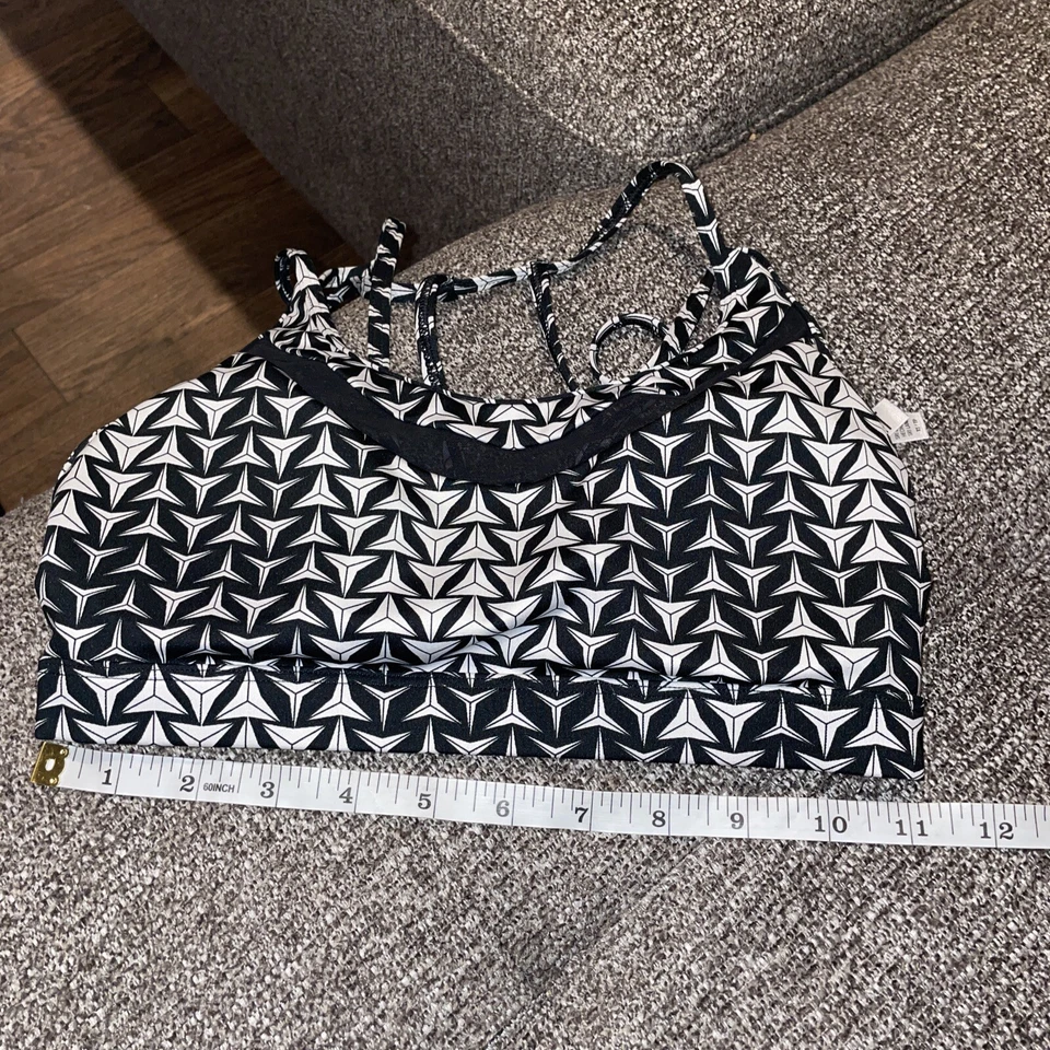 Sutiã esportivo Victorias Secret com tiras estampa levemente acolchoada XS preto branco - Imagem 4 de 4