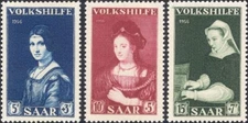 Saar 1956 Rembrandt/da Vinci/Artists/Paintings/Art/Relief Fund  3v set (n46743)