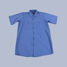 Red Kap Style SP24 Men's Short Sleeve Industrial Work Shirt Medium Blue