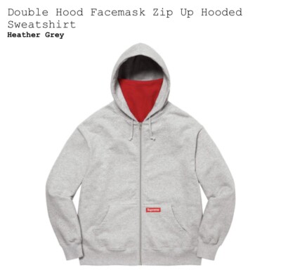 Brand New Supreme Double Hood Facemask Zip Up Hooded Brand New Supreme Double Hood Facemask Zip Up Hooded