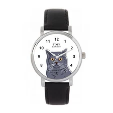 Toff London TLWS-31811 Ladies Blue British Shorthair Cat Head Watch