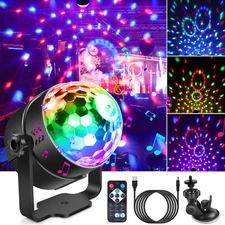 LED Mini Magic Ball Light RGB Rotating Club DJ Bar Stage Lighting Contro Remote