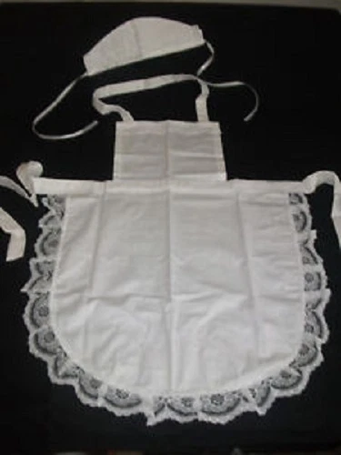 SPARKLES TEXTILES NIÑO,S NIÑAS DELANTAL COMPLETO BLANCO ENCAJE/SOMBRERO/VICTORIANO EDUARDIANO CRIADA disfraz