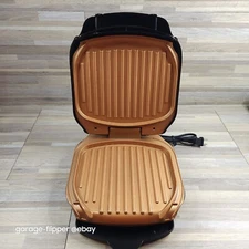 Portable Indoor Grill Fast Cook Nonstick Copper Gotham Steel Low Fat Drip Tray