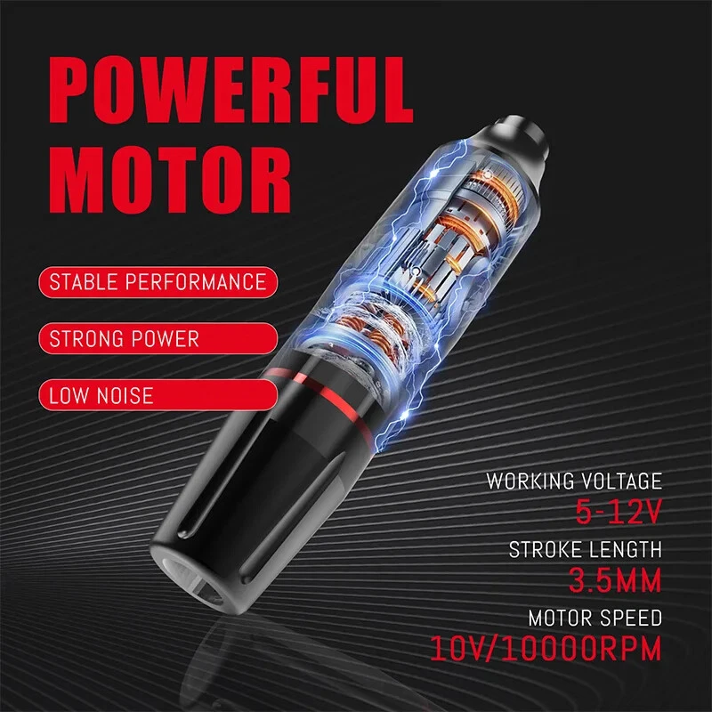 Kit de pluma de tatuaje para maquillaje permanente inalámbrica fuente de alimentación de tatuaje kit de pistola de tatuaje Foto 3 de 4