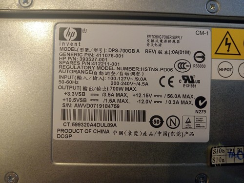 LOT OF 2 HP DPS-700GB A 700 W Power Supply Pulled from DL360 412211-001 - Picture 3 of 4