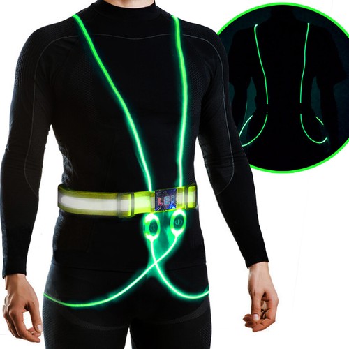 LED Safety Vest Reflective Waistband Running Cycling Scooter Sports Costume Rave - Picture 15 of 15