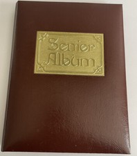 1980 Vtg High School Graduation Memory Senior Album Book Burgundy Gold Letters