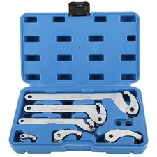 Adjustable Hook & Pin Spanner Wrench Tool Set Locking Nut Wrench 35mm-120mm+Case