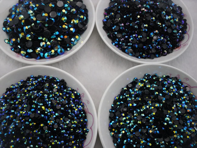 ss12 ss16 ss20 ss30 gelatina zafiro oscuro AB resina facetada espalda plana pedrería Foto 2 de 2