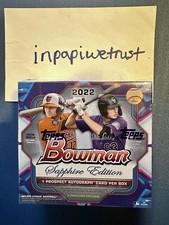 2022 Topps Bowman SAPPHIRE Edition MLB Hobby Box Factory Sealed IN HAND