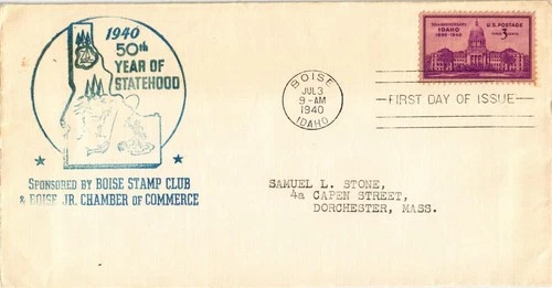 Dr Jim Stamps 3c Idaho 50th Anniversary First Day Issue Boise Stamp Club Monarch