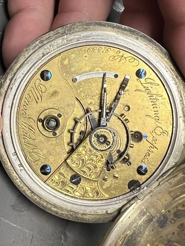 Illinois Watch Co Pocket Watch Coin Silver  Antique Railroad