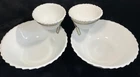Vtg Indiana Milk Glass Basket Weave 6 Pc Chip-N-Dip Bowl Set Wedding Showers