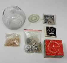 Vintage Nescafe World Globe Atlas Floating Candle Votive Vase Bowl w Accessories