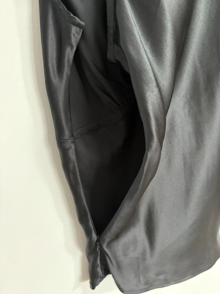 Camiseta sin mangas Mossimo 100 % seda negra XL Babydoll principios de los años 2000 90 Y2K grunge satinado Foto 4 de 4