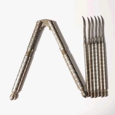 Vintage HM Quackenbush (HMQ) Manual Spring Seafood Nutcracker With 6 Picks